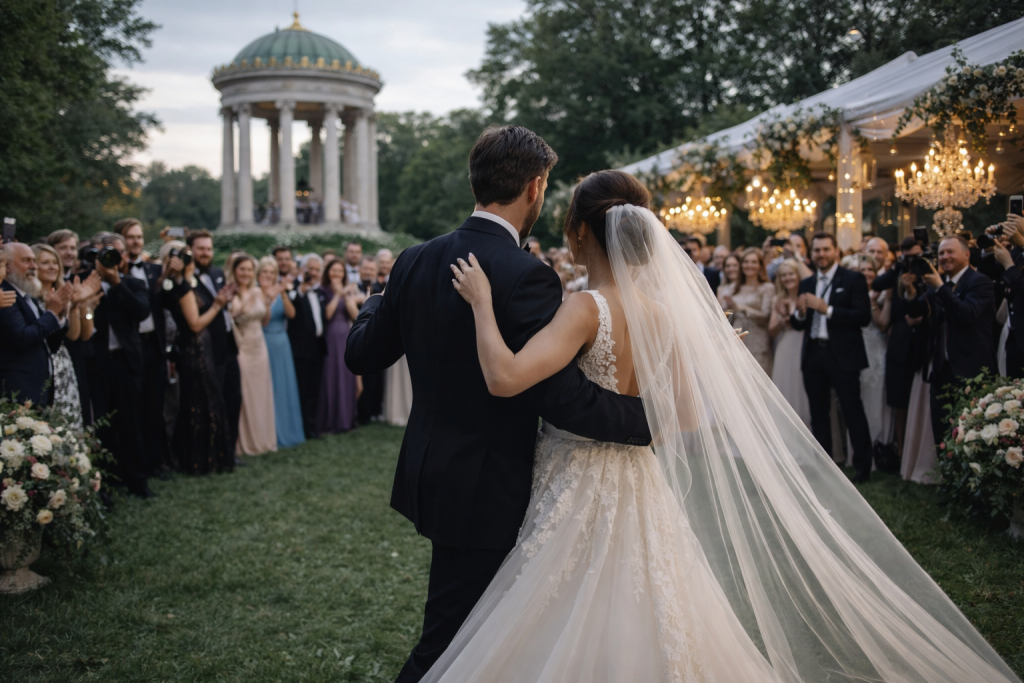 brautpaar im englischen garten